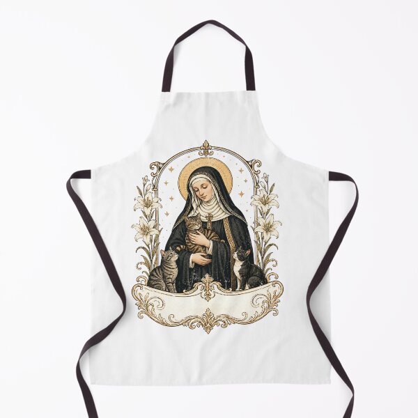 Item preview, Catholic Cat Gift - St Gertrude Patron Saint of Cats Vintage designed and sold by SillentDesign.
