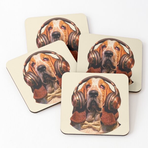 Item preview, Cinematic Basset Hound with Premium Studio Headphones designed and sold by Sulco Design.