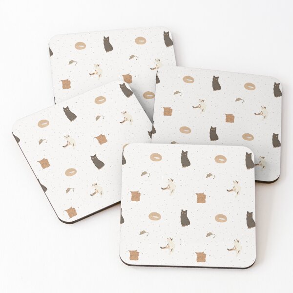 Item preview, Cute Flat Vector Cats and Fishbones Light Cream Pattern designed and sold by svitlaarty.