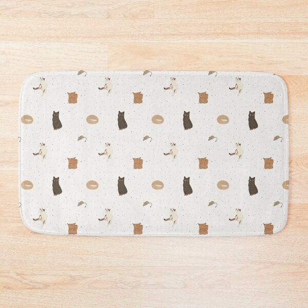 Item preview, Cute Flat Vector Cats and Fishbones Light Cream Pattern designed and sold by svitlaarty.