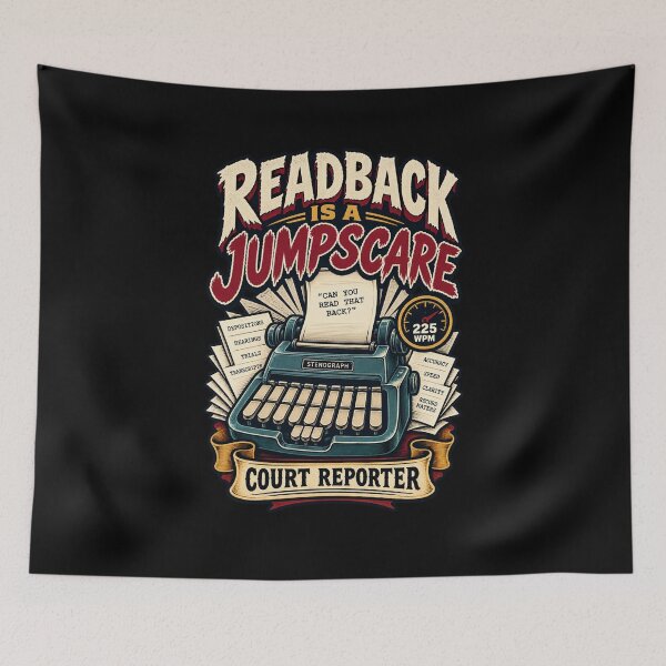 Artikelvorschau, Readback Is A Jumpscare - Funny Court Reporter Stenographer Gift entworfen und verkauft von MOTIFOLK.