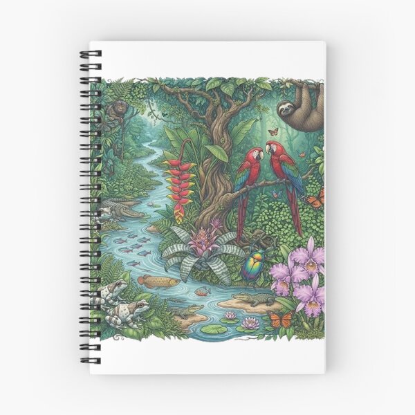 Item preview, Amazon Rainforest River Ecosystem and Jungle Wildlife Art designed and sold by DrAsmaaMohamed.