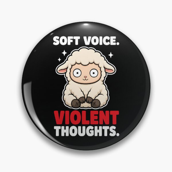 Item preview, Soft Voice Violent Thoughts Cute Sheep Funny Dark Humor designed and sold by Emmatshirt1.
