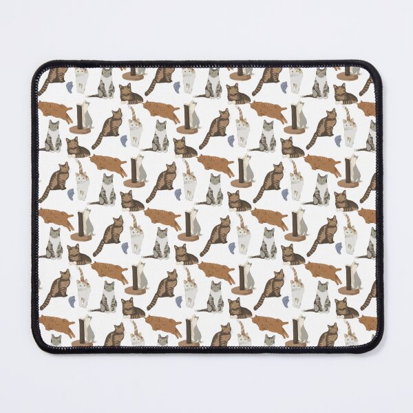 Item preview, Cute Flat Vector Cats Breed and Toys White Pattern designed and sold by svitlaarty.