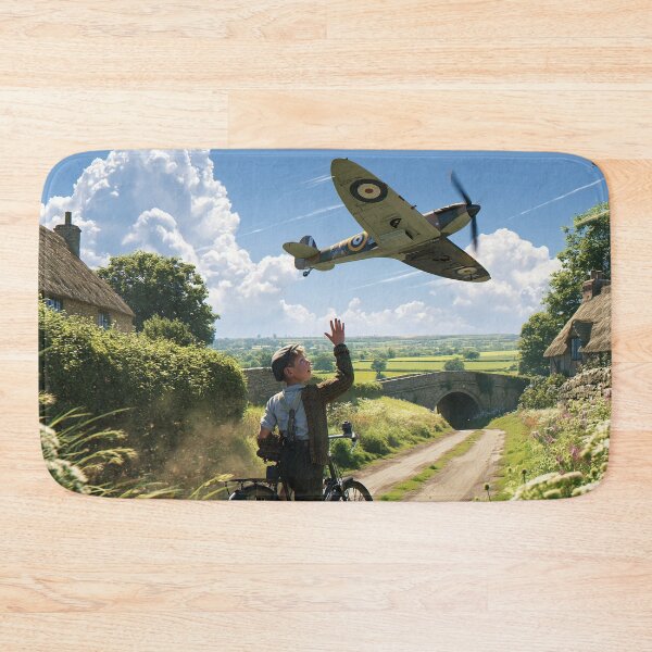 Item preview, Spitfire Low Over The Village Lane designed and sold by Skyframe Aviation.