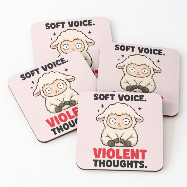 Item preview,  Soft Voice Violent Thoughts Cute Sheep Funny Dark Humor designed and sold by Emmatshirt1.