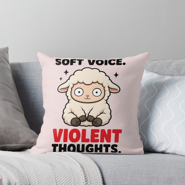 Item preview,  Soft Voice Violent Thoughts Cute Sheep Funny Dark Humor designed and sold by Emmatshirt1.