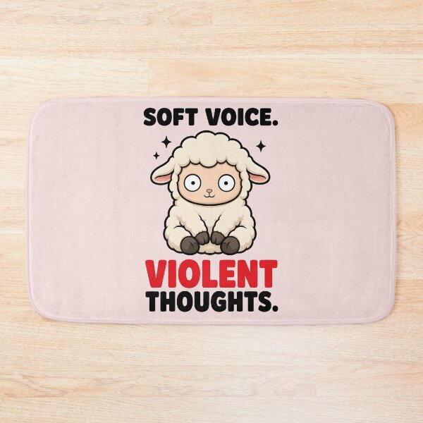 Item preview,  Soft Voice Violent Thoughts Cute Sheep Funny Dark Humor designed and sold by Emmatshirt1.