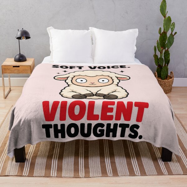 Item preview,  Soft Voice Violent Thoughts Cute Sheep Funny Dark Humor designed and sold by Emmatshirt1.