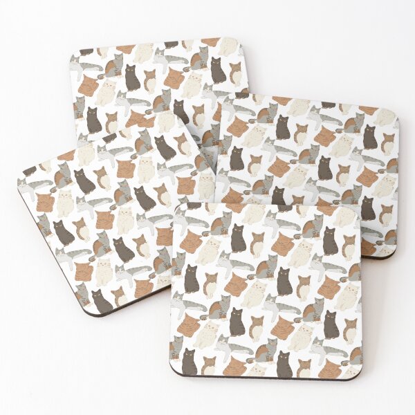 Item preview, Cute Flat Vector Mixed Cat Breeds White Pattern designed and sold by svitlaarty.