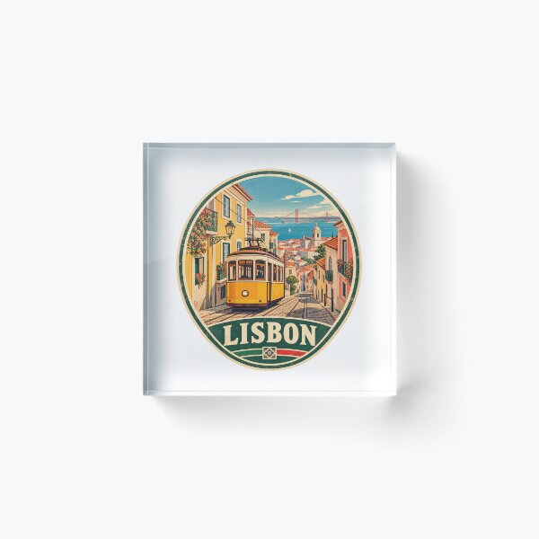 Item preview, Lisbon Yellow Tram – Vintage Portugal Travel Poster Retro City  designed and sold by Globalcitytees.