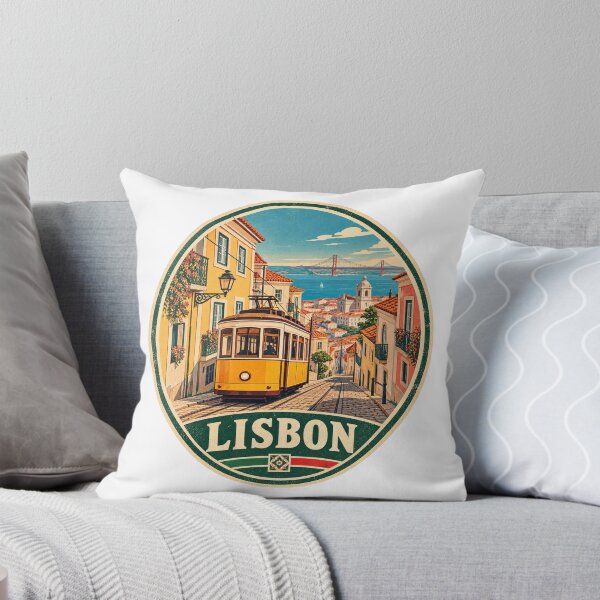 Item preview, Lisbon Yellow Tram – Vintage Portugal Travel Poster Retro City  designed and sold by Globalcitytees.