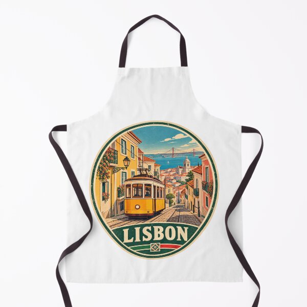 Item preview, Lisbon Yellow Tram – Vintage Portugal Travel Poster Retro City designed and sold by Globalcitytees.