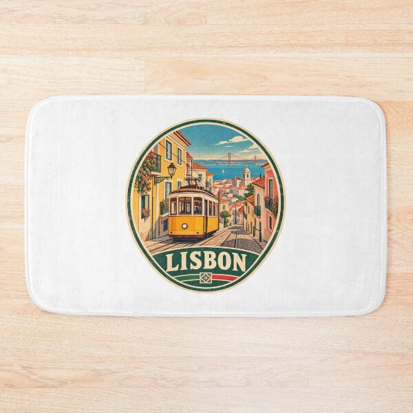 Item preview, Lisbon Yellow Tram – Vintage Portugal Travel Poster Retro City  designed and sold by Globalcitytees.