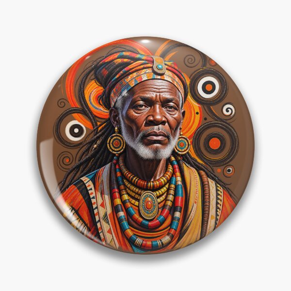 Item preview, African Spiritual Elder Portrait Art | Ancestral Wisdom Keeper | African Spirituality Wall Art designed and sold by 'VARI'.