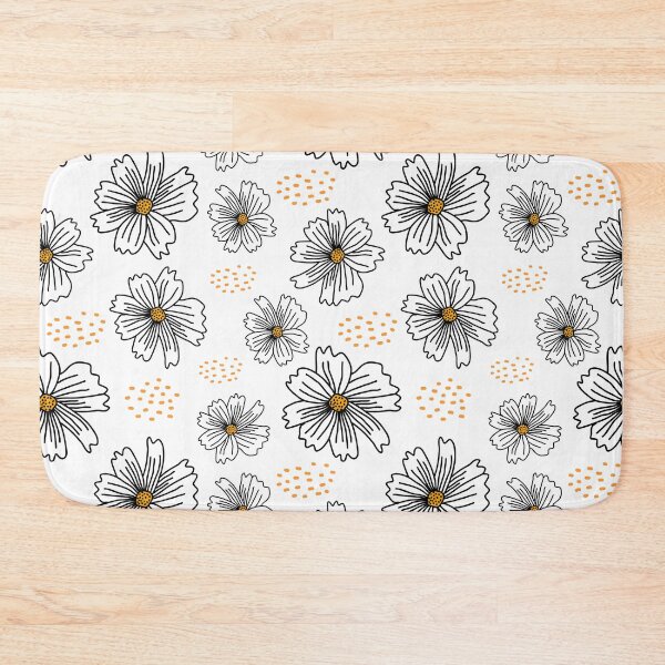 Item preview, Black and White Floral Minimalist Boho Pattern designed and sold by SmallDart Creations.