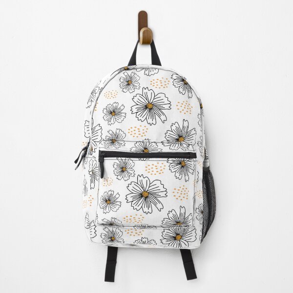 Item preview, Black and White Floral Minimalist Boho Pattern designed and sold by SmallDart Creations.