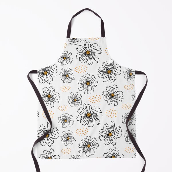 Item preview, Black and White Floral Minimalist Boho Pattern designed and sold by SmallDart Creations.