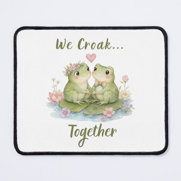 Item preview, We Croak Together — Cute Pride LGBTQ Frog Couple Soft Cottagecore Gift designed and sold by SillentDesign.
