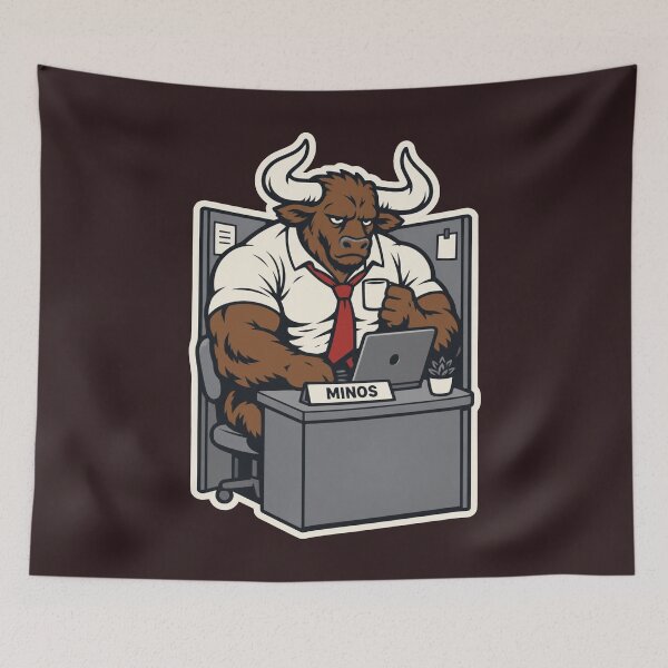 Item preview, Greek Mythology Corporate Minotaur Cubicle Office Grind Labyrinth designed and sold by KungPowUnicorn.