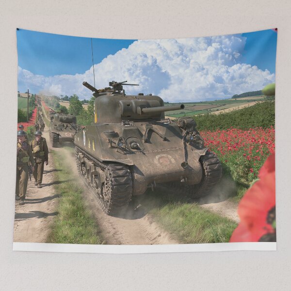 Item preview, Sherman Tanks Through The Poppy Fields designed and sold by Skyframe Aviation.