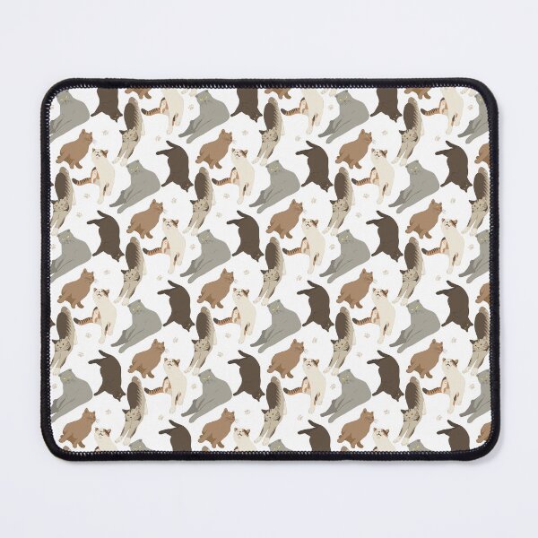 Item preview, Cute Flat Vector Playful Stretching Cats White Pattern designed and sold by svitlaarty.
