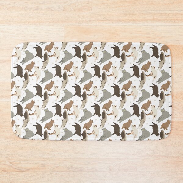 Item preview, Cute Flat Vector Playful Stretching Cats White Pattern designed and sold by svitlaarty.