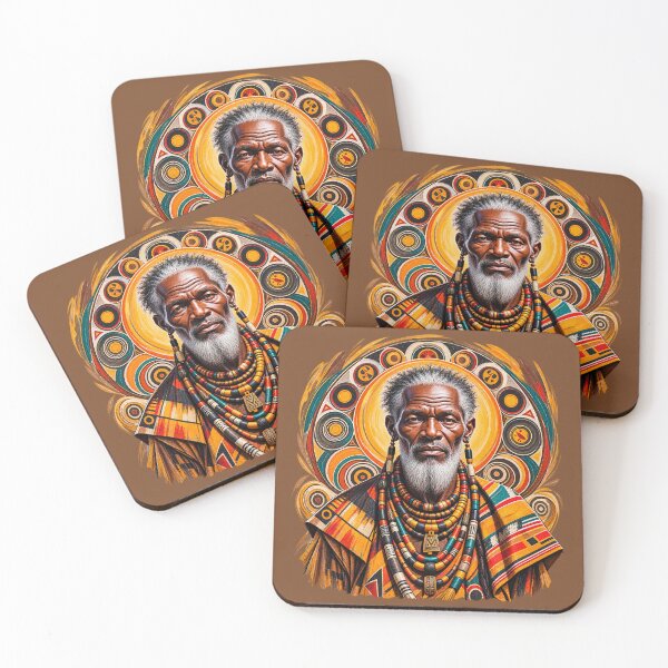 Item preview, African Spiritual Elder Portrait Art | Ancestral Wisdom Keeper | African Spirituality Wall Art designed and sold by 'VARI'.