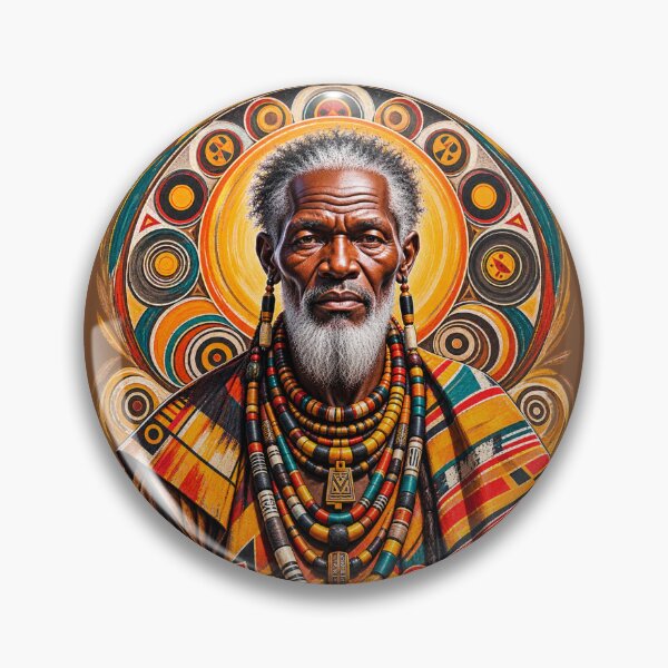 Item preview, African Spiritual Elder Portrait Art | Ancestral Wisdom Keeper | African Spirituality Wall Art designed and sold by 'VARI'.