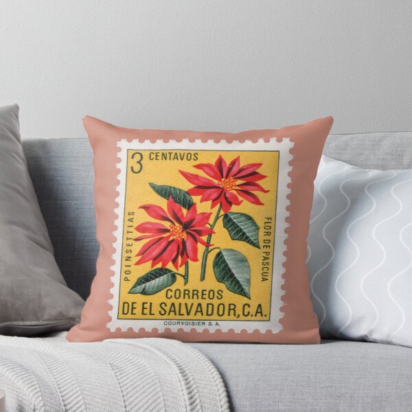 Item preview, Vintage El Salvador Poinsettia Postage Stamp Art designed and sold by Schulz Lightprint Studio.