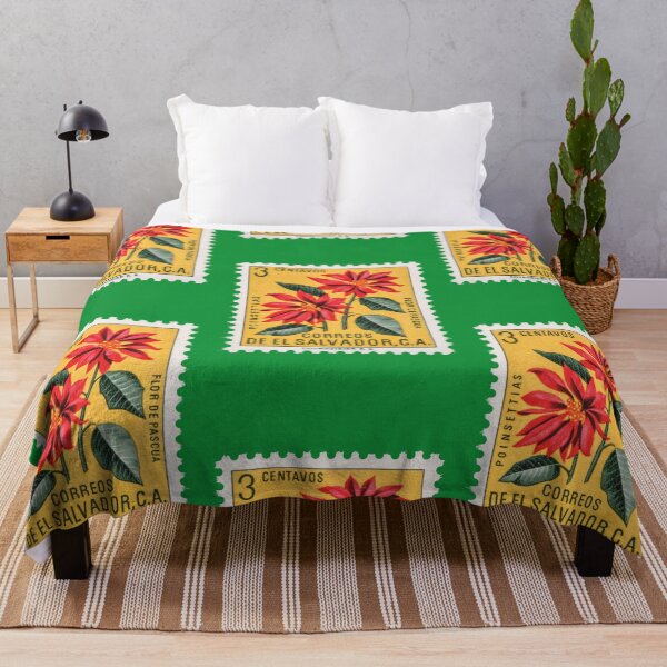 Item preview, Vintage El Salvador Poinsettia Postage Stamp Art designed and sold by Schulz Lightprint Studio.