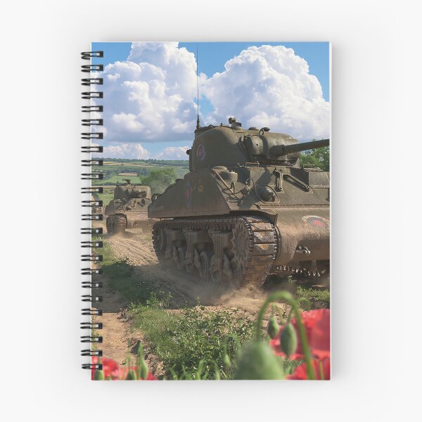 Artikelvorschau, Sherman-Panzer inmitten der Mohnblumen entworfen und verkauft von Skyframe Aviation.