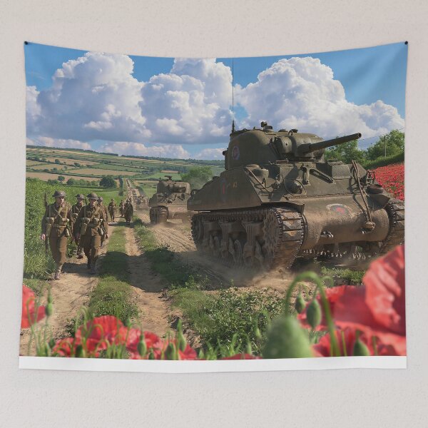 Item preview, Sherman Tanks Among The Poppies designed and sold by Skyframe Aviation.