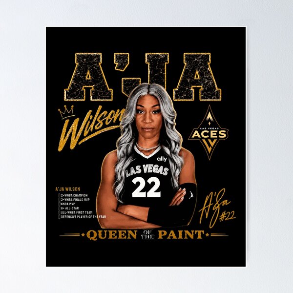 Item preview, A'ja Wilson 'Queen of the Paint' Las Vegas Aces WNBA designed and sold by TaylorJo632106.