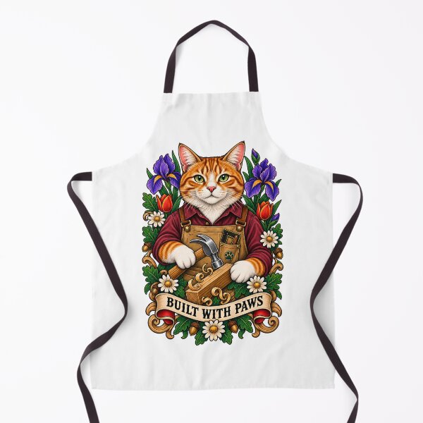 Item preview, Built With Paws Carpenter Cat Art designed and sold by Old's Cool Cat Studio.