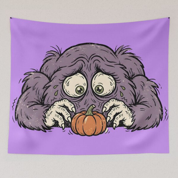 Item preview, Fuzzy Purple Monster Hugging Pumpkin designed and sold by PreeCha Art & Co..