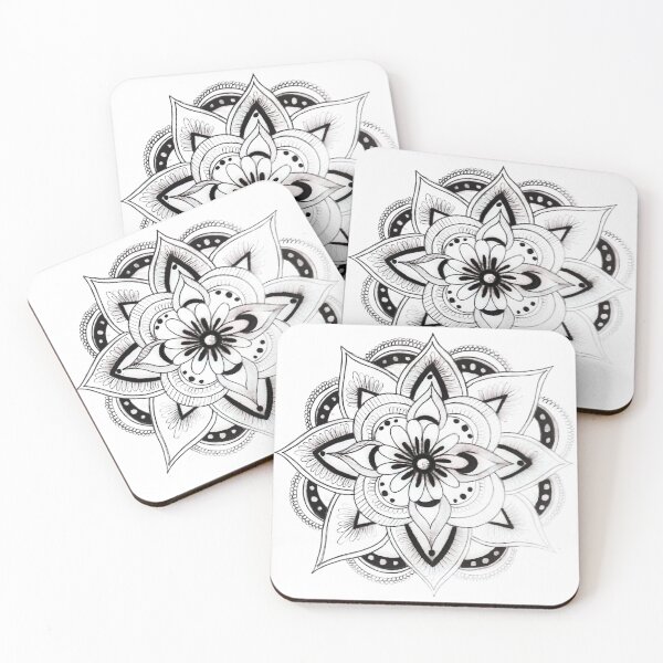 Item preview, Hand-Drawn Symmetrical Floral Mandala Art designed and sold by Alaakadry800.