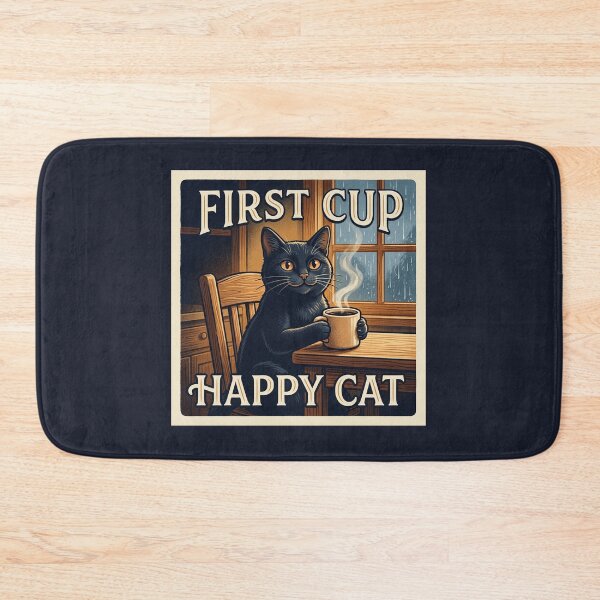 Item preview, First Cup, Happy Cat designed and sold by QuietNovaShop.