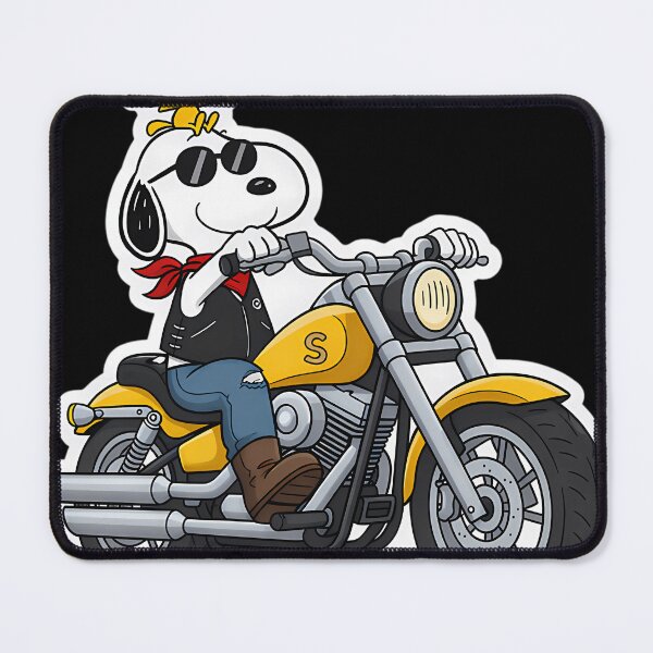 Item preview, Snoopy Biker Riding Motorcycle With Woodstock - Cool Peanuts  designed and sold by Akki27.