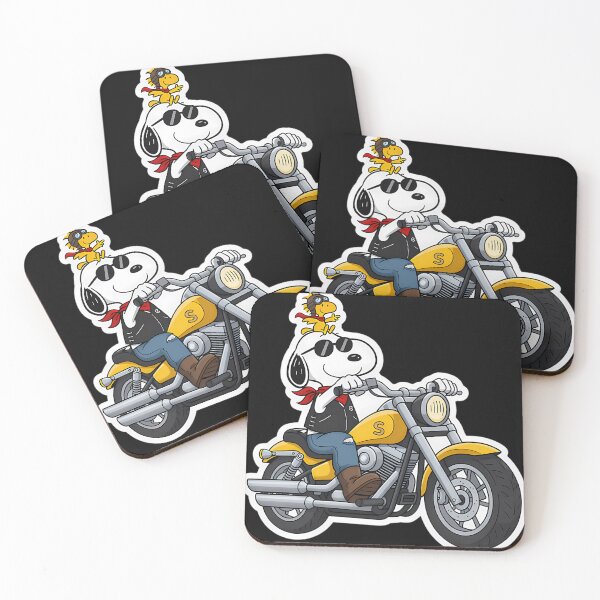 Item preview, Snoopy Biker Riding Motorcycle With Woodstock - Cool Peanuts  designed and sold by Akki27.