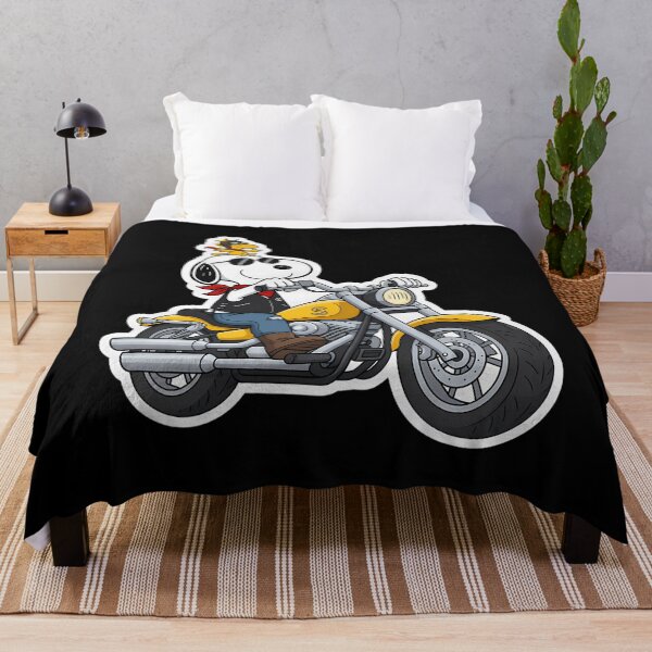 Item preview, Snoopy Biker Riding Motorcycle With Woodstock - Cool Peanuts designed and sold by Akki27.