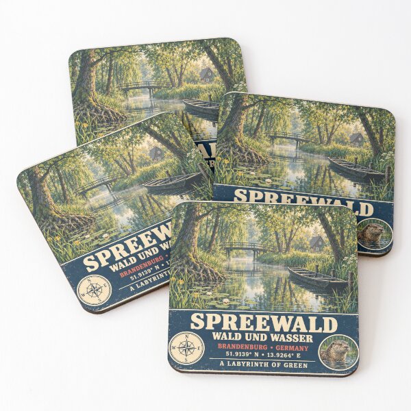 Item preview, Spreewald – Vintage Forest Waterway Landscape designed and sold by naturalsurvival.