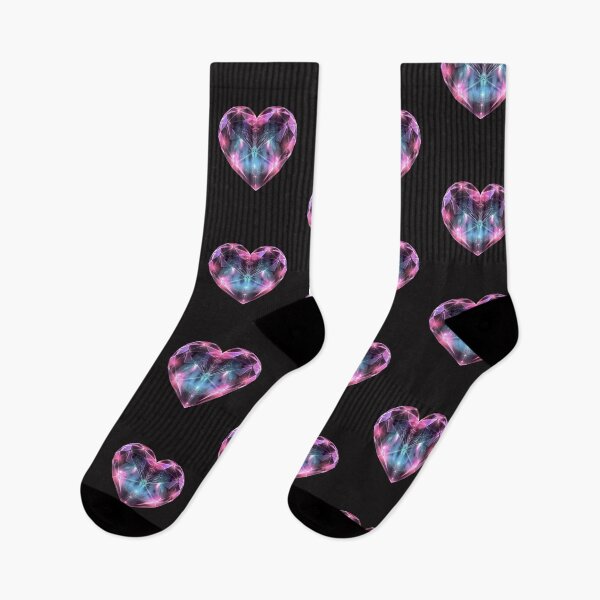 Item preview, a soft, neon heart shaped like a rhombus, glowing in pastel colors designed and sold by RetroWaveArtCo.