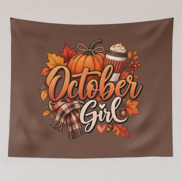 Item preview, October Girl – Cozy Pumpkin Spice Autumn Vibes designed and sold by blankTeeShirt.