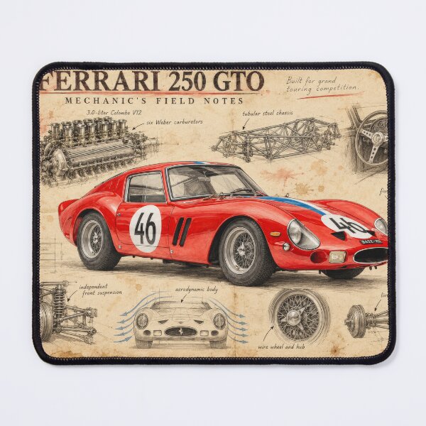 Item preview, Ferrari 250 GTO – Mechanic’s Field Notes designed and sold by Russell Thorne.