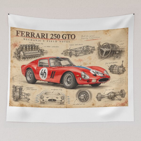 Item preview, Ferrari 250 GTO – Mechanic’s Field Notes designed and sold by Russell Thorne.