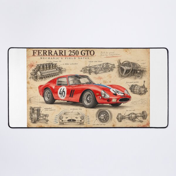 Item preview, Ferrari 250 GTO – Mechanic’s Field Notes designed and sold by Russell Thorne.