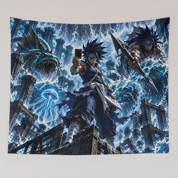 Item preview, Yu-Gi-Oh! Epic Water Duelist and Sea Dragon Anime Battle Artwork designed and sold by Dyan4.