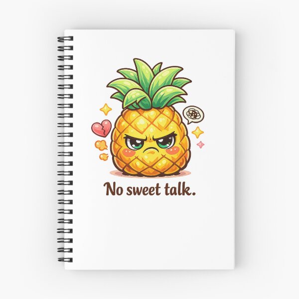 Item preview, No Sweet Talk Pineapple Pastel Kawaii Grumpy Fruit Art designed and sold by Sommium .