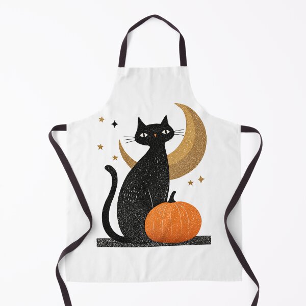 Item preview, Vintage Halloween Linocut Black Cat designed and sold by kobsana.